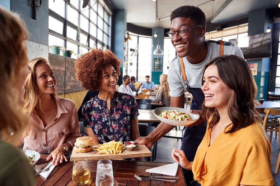 friends dining together